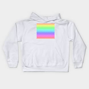 Rainbow Ombre Checkered Pattern Kids Hoodie